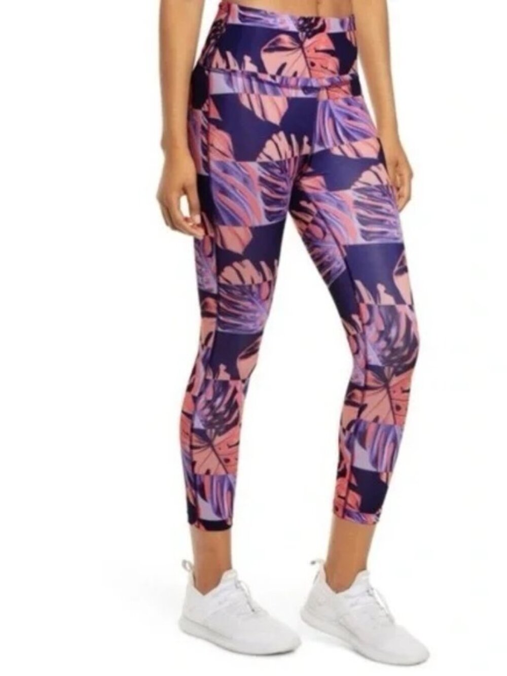 Nike Fast Crop Runway Dri fit hawaiian leaf drawstring XL leggings